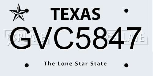 GVC5847 Texas License Plate