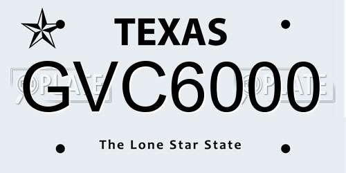 GVC6000 Texas License Plate