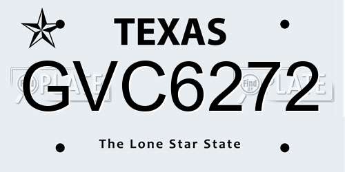 GVC6272 Texas License Plate