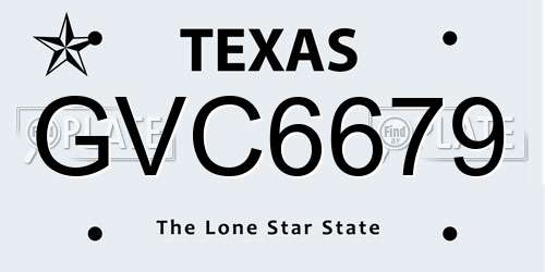 GVC6679 Texas License Plate