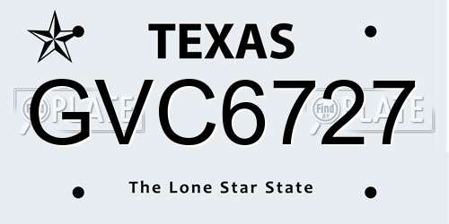 GVC6727 Texas License Plate