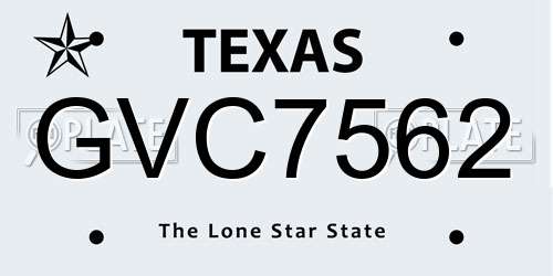 GVC7562 Texas License Plate