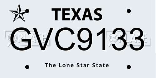 GVC9133 Texas License Plate