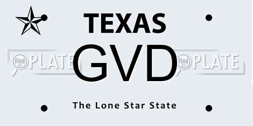 GVD Texas License Plate