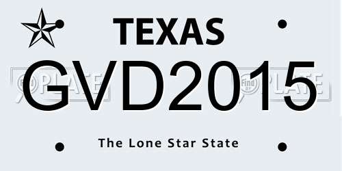 GVD2015 Texas License Plate