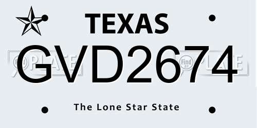 GVD2674 Texas License Plate