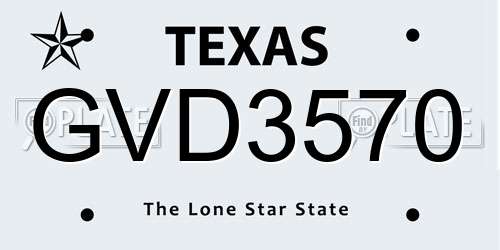 GVD3570 Texas License Plate