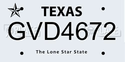 GVD4672 Texas License Plate