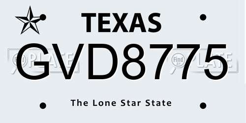 GVD8775 Texas License Plate