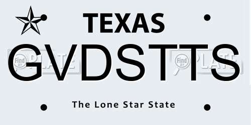 GVDSTTS Texas License Plate