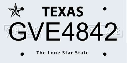 GVE4842 Texas License Plate