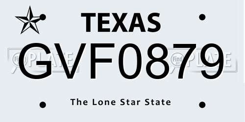 GVF0879 Texas License Plate
