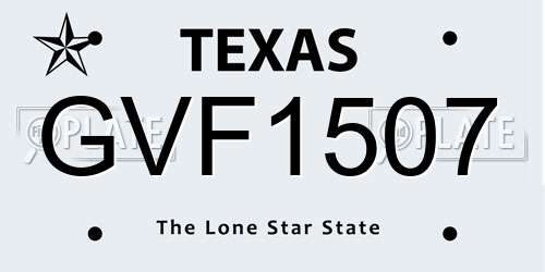 GVF1507 Texas License Plate