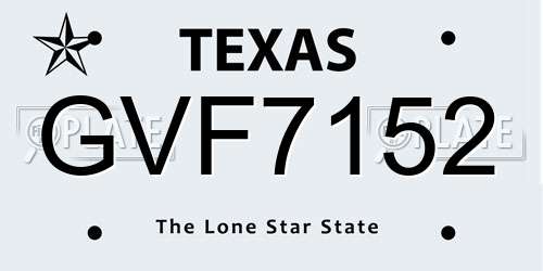 GVF7152 Texas License Plate