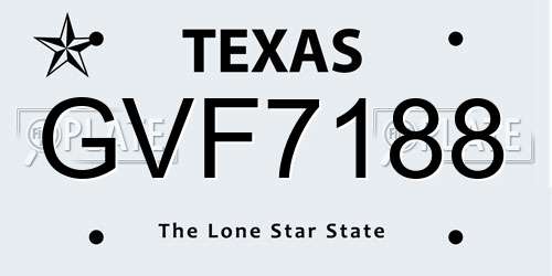 GVF7188 Texas License Plate