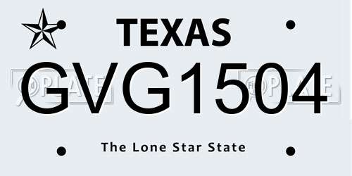 GVG1504 Texas License Plate