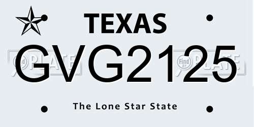 GVG2125 Texas License Plate