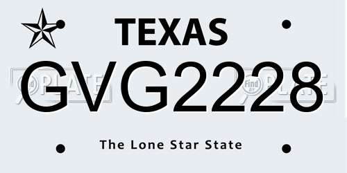 GVG2228 Texas License Plate