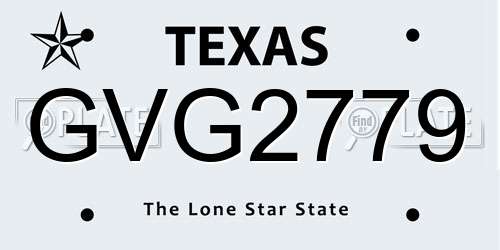 GVG2779 Texas License Plate