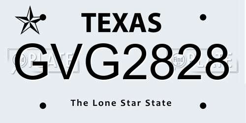 GVG2828 Texas License Plate