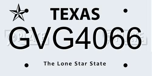 GVG4066 Texas License Plate