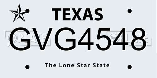 GVG4548 Texas License Plate