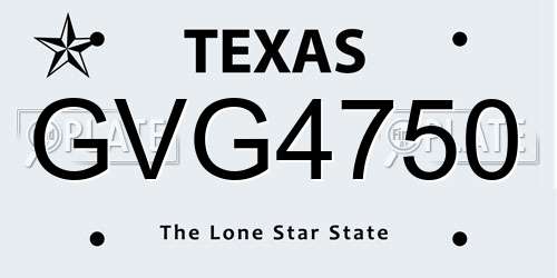 GVG4750 Texas License Plate