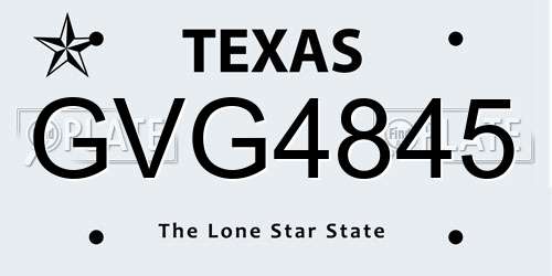 GVG4845 Texas License Plate