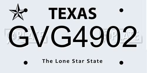 GVG4902 Texas License Plate