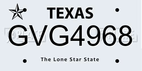 GVG4968 Texas License Plate