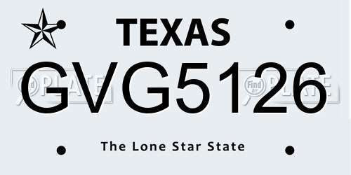 GVG5126 Texas License Plate