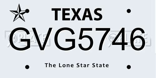 GVG5746 Texas License Plate