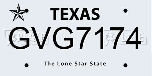 GVG7174 Texas License Plate