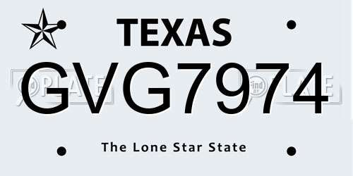 GVG7974 Texas License Plate