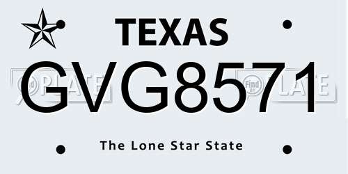 GVG8571 Texas License Plate