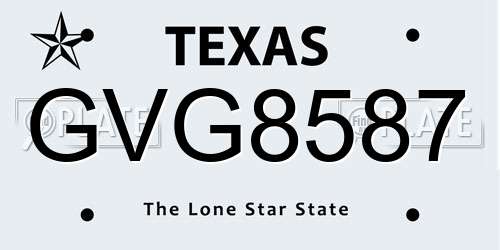 GVG8587 Texas License Plate
