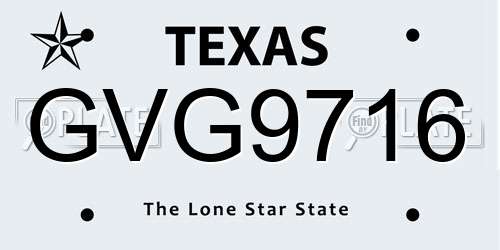 GVG9716 Texas License Plate