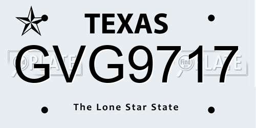 GVG9717 Texas License Plate