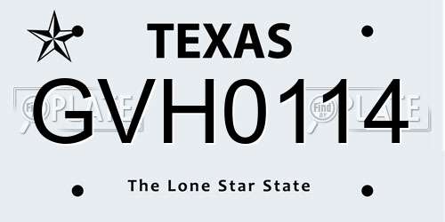 GVH0114 Texas License Plate