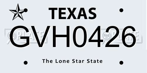 GVH0426 Texas License Plate