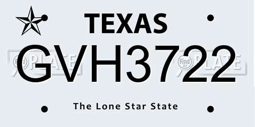 GVH3722 Texas License Plate