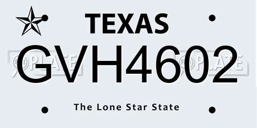 GVH4602 Texas License Plate
