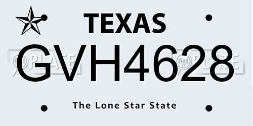 GVH4628 Texas License Plate