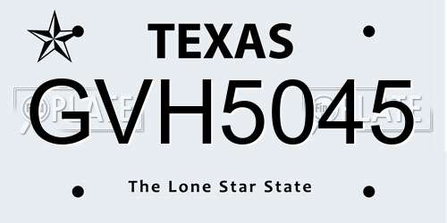 GVH5045 Texas License Plate