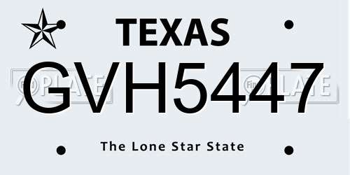 GVH5447 Texas License Plate