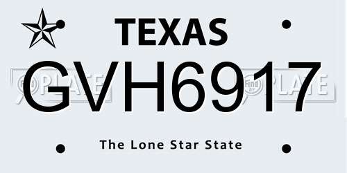 GVH6917 Texas License Plate