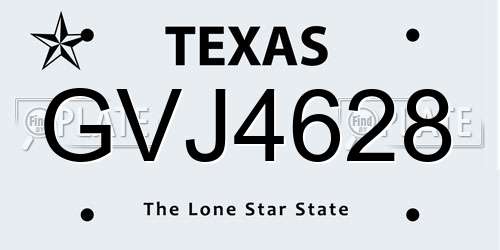 GVJ4628 Texas License Plate