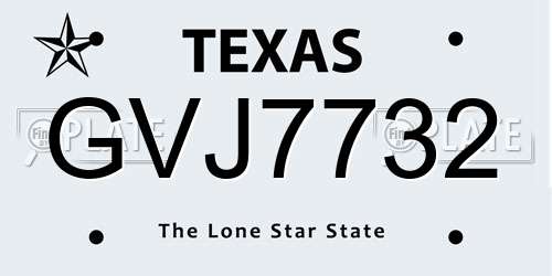 GVJ7732 Texas License Plate