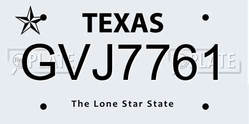 GVJ7761 Texas License Plate