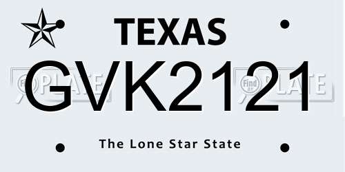 GVK2121 Texas License Plate